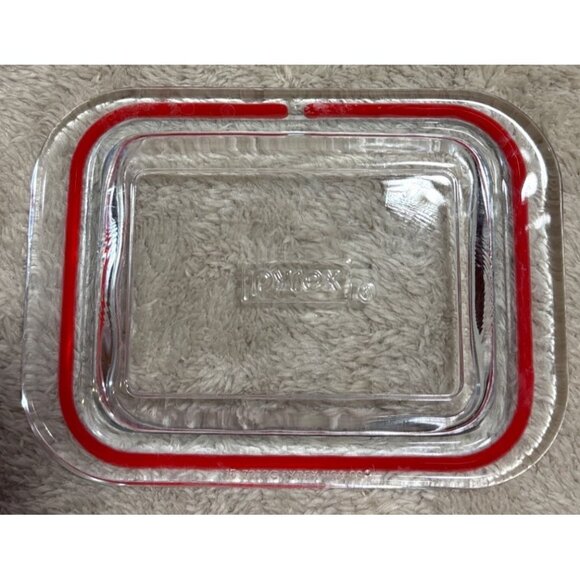 Pyrex Glass Food Storage Container With Red Lid 1.75 Cups 440ml Made In USA Micr - Picture 2 of 7